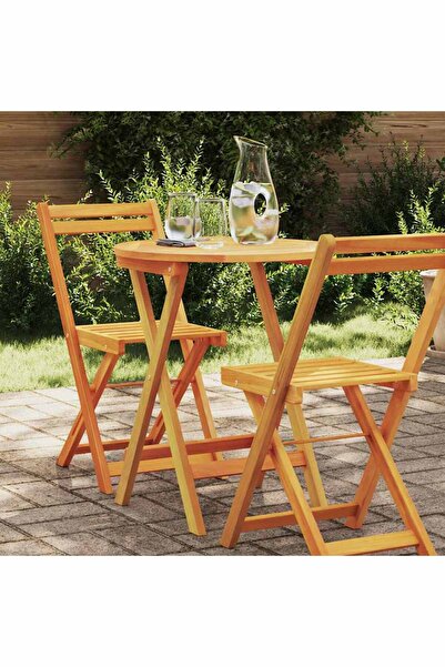vidaxl Garden Table Folding Natural 60 x 60 x 72 cm Solid Acacia Wood