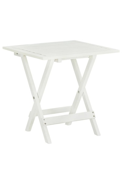 vidaxl Bistro Table White 46x46x47 cm Solid Acacia Wood
