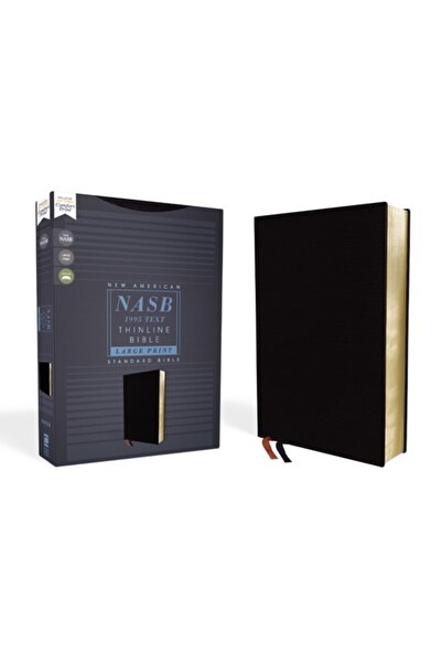 Zondervan Biblia Nasb, linie subțire, caractere mari, piele sintetică, negru,...