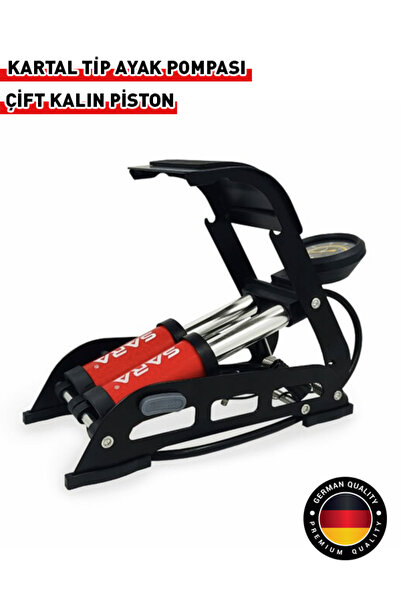 SARA Profesyonel Çift Kalın Piston Ayak Pompası Bisiklet, Top, Motorsiklet Şi...