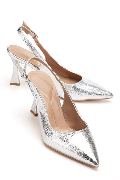 HCO Tocuri înalte de 10 cm, cu cataramă deschisă la spate, din material impor...