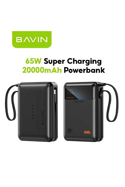 Bavin 20000mAh power bank with 65W fast charging for laptops and smartphones