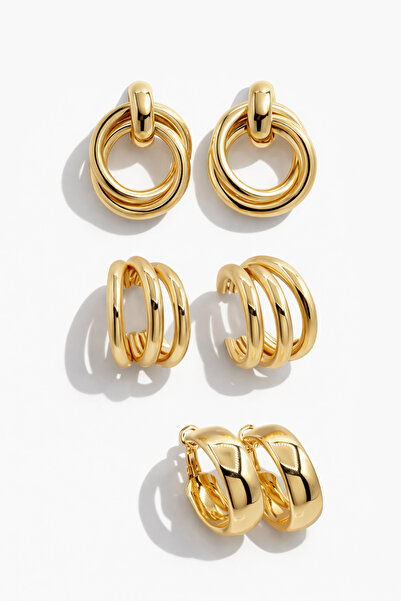 Vi store Steel 3 Pair Earrings