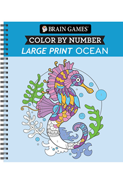 Pubn Intl Jocuri pentru creier - Colorează după numere - Litere mari: Ocean