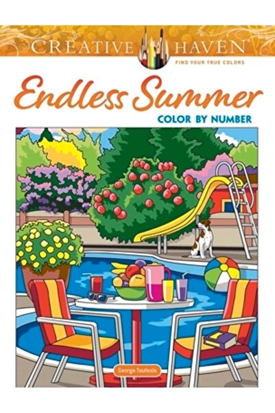 Dover Pubn Inc Colorează după număr în stil Creative Haven, vară fără sfârșit
