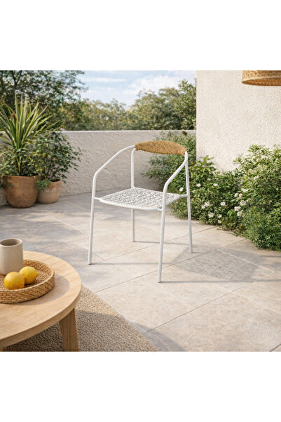 Palma homez Practical design garden chair for outdoor use - white