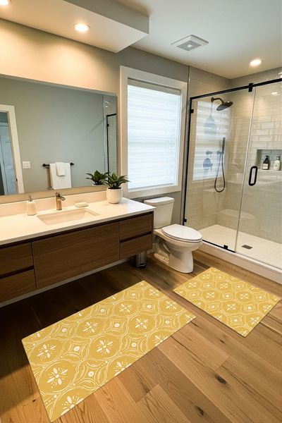 Etnik Dekor Mustard Yellow Ethnic Argyle Pattern, Digital Printing, 2-Piece B...