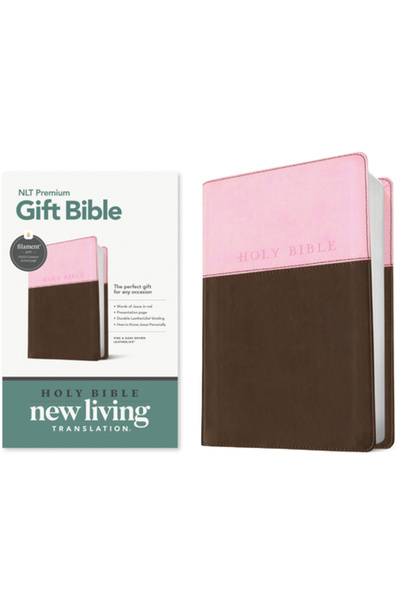 Tyndale House Publ Biblia cadou premium NLT, cu filament, Tutone (imitare pie...