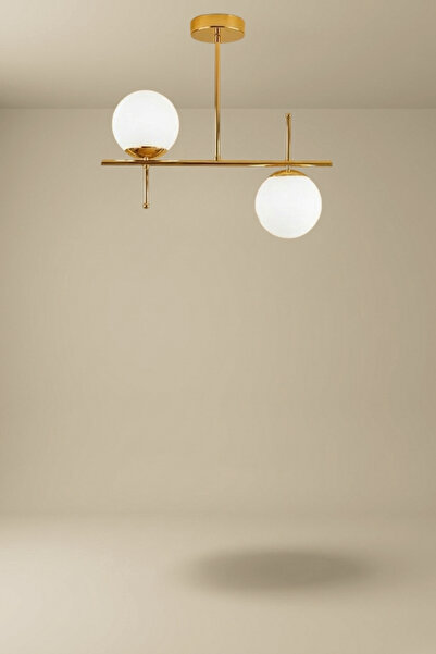 RONİSU AYDINLATMA Axella Sarkıt 2'li Camlı Avize - Şık Tasarımlı Modern Avize