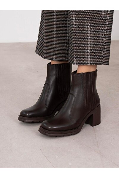 ECENİN BUTİĞİ Runa Kahve Hakiki Deri Kadın Bot