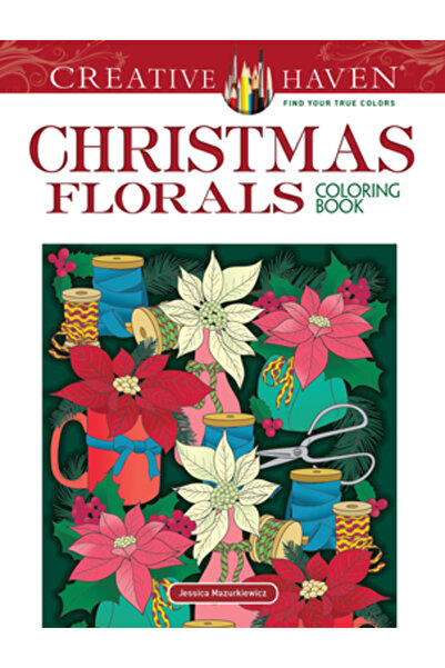 Dover Pubn Inc Carte de colorat Creative Haven cu flori de Crăciun