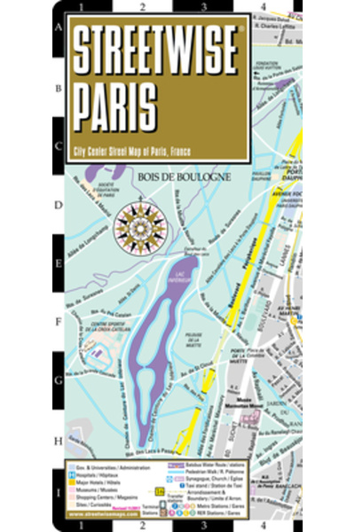 Streetwise Maps Inc Hartă Streetwise Paris - Hartă stradală laminată a centru...