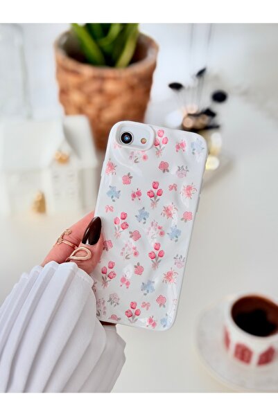 Go Aksesuar iPhone 7 - 8 - Se 2020 - Se 2022 Compatible 3D Embossed Tulip Pri...