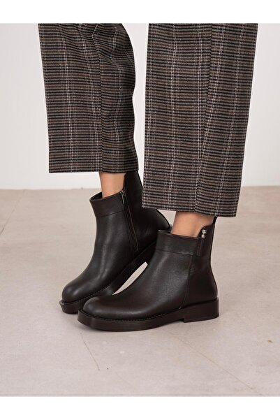 ECENİN BUTİĞİ Ruth Kahve Hakiki Deri Kadın Bot