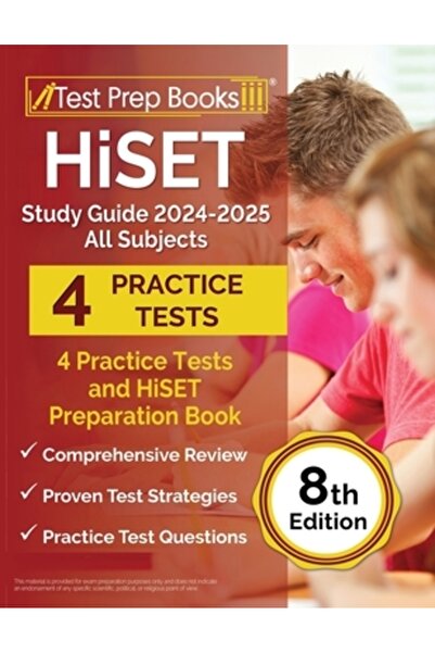 Mometrix Media Llc Ghid de studiu HiSET 2024-2025 Toate materiile: 4 teste pr...