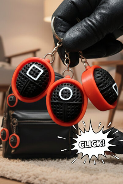 Cosmic Star Squid Game Masked Guard Clicker Fidget 3-Piece Keychain Set |   3...