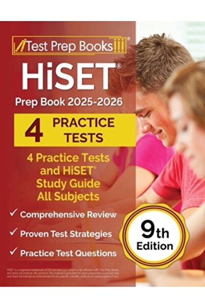 Test Prep Books Caiet pregătitor HiSET 2024-2025: 4 teste practice și ghid de...