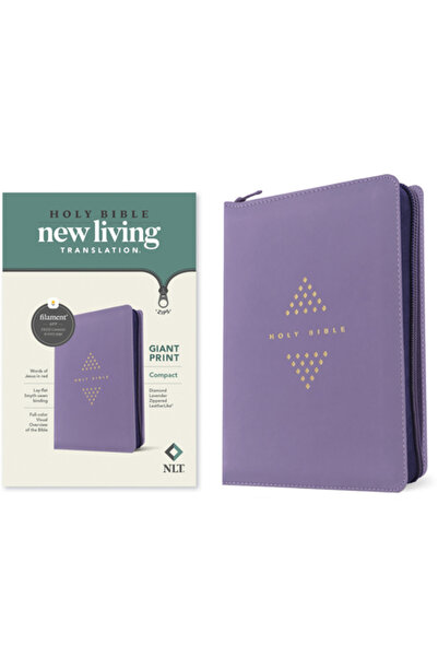 Tyndale House Publ Biblia NLT compactă cu imprimeu gigantic, cu fermoar, cu f...