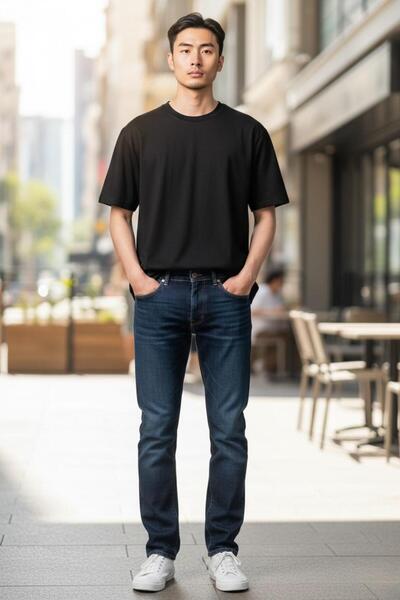 LİKRA Blugi slim fit pentru bărbați – Blugi casual și stilați cu croială conf...