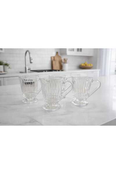 RASHA COLLECTION 4Lü Kulplu Çay Bardağı