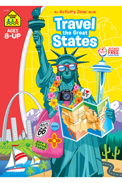 School Zone Caiet de lucru Călătorește prin Marile State