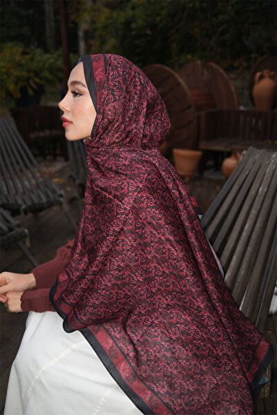 Royalscarf Velora Soft Şal - Siyah Bordo