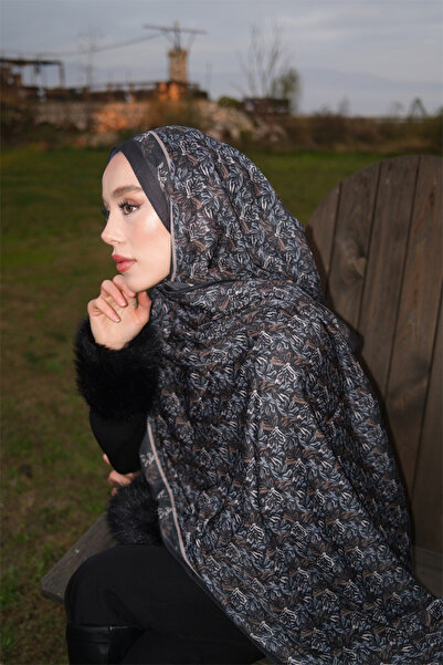 Velora Soft Şal - Siyah Bej