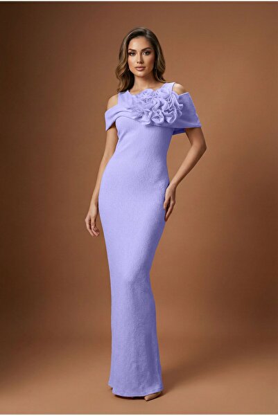 TREASUREISLAND Elegant dress with a flower on the bodice