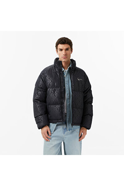 KARL KANI Aop Signature Puffer Winter Erkek Siyah Mont