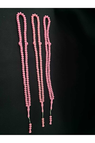 sarıyer silver Pink Colored Plastic Stone 99 Beads Prayer Rosary Triple Bulk ...