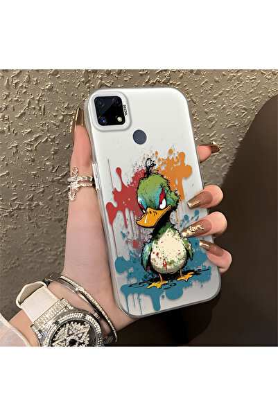 Hontinga حافظة متوافقة مع هاتف Realme C25S، حافظة هاتف صلبة مضادة للسقوط، فن ...