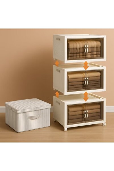 Primo Plus Multi-Purpose Foldable Storage Bins Bundle with Lids and Wheels – ...