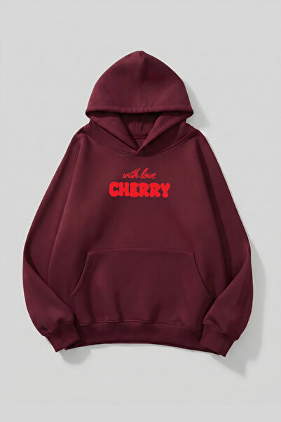 uyguntarz Unisex-Hoodie-Sweatshirt mit weicher Textur und „With Love Cherry“-...