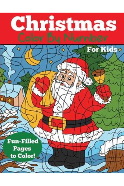 Dylanna Pub Inc Colorat de Crăciun după numere pentru copii: Carte de colorat...
