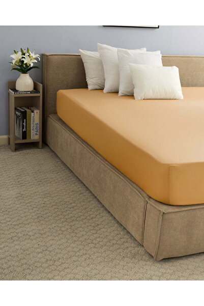 REDTAG ملاءة سرير مطاطية بلون الخردل (مقاس مفرد)