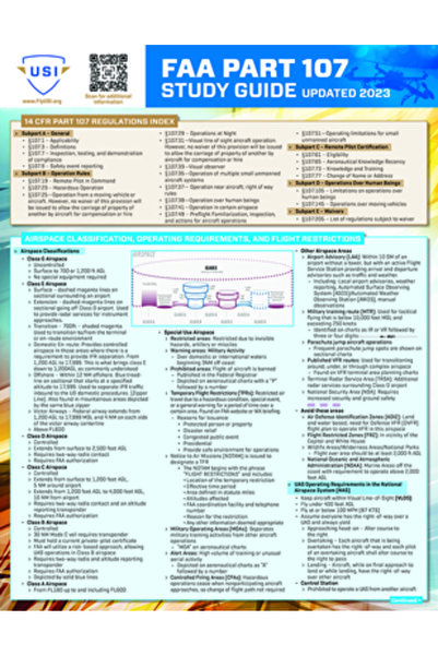 Barcharts Inc Ghid de studiu pentru drone FAA Partea 107: Un ghid de referință laminat pentru studiu rapid