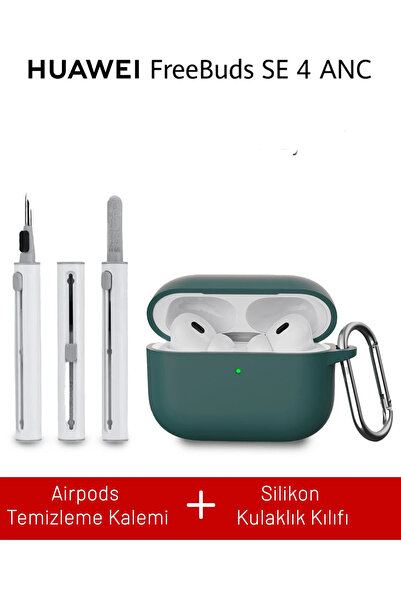 Nezih Case Huawei FreeBuds SE 4 ANC Uyumlu Silikon Kılıf + Temizlik Kiti