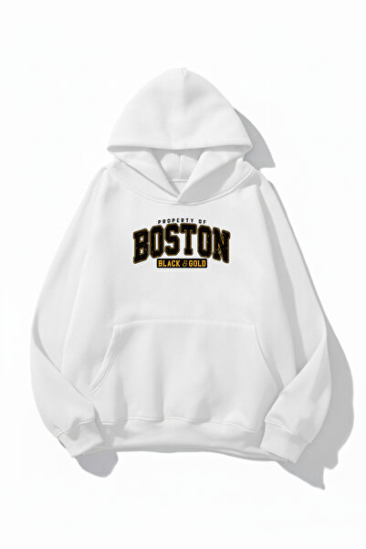 uyguntarz Unisex Soft Textured Boston Black & Gold Printed Design Oversized 3...