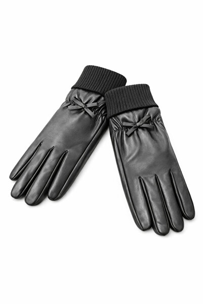 İşnar Moda Kışlık Suni Deri Eldiven