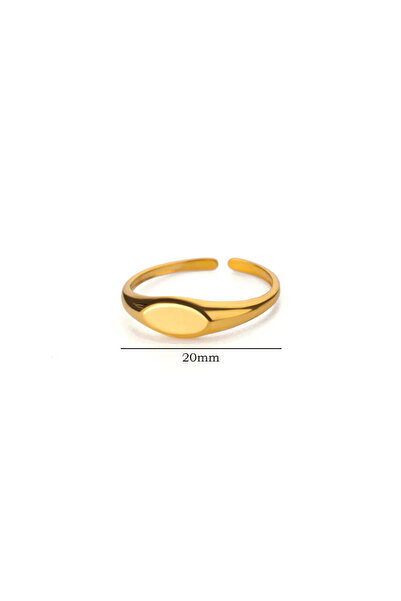 Choice JZ6283G Stainless Steel Oval Rings For Women Men Open Adjustable Gold ...