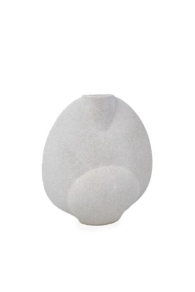 Vitale مزهرية بيضاء من السيراميك على شكل بيضة 31*14*34 سم AK.KD0056