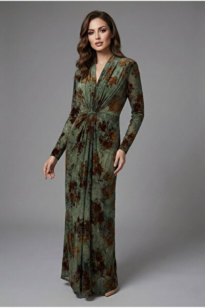 TREASUREISLAND Floral dress with a knot at the waist