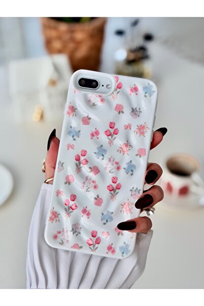 Go Aksesuar 3D Embossed Tulip Launch Silicone Case Compatible with iPhone 7 P...