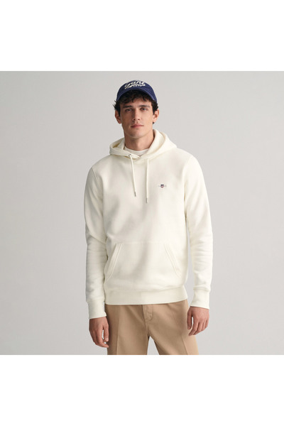 Gant Erkek Beyaz Regular Fit Kapüşonlu Sweatshirt