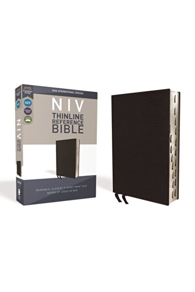 Zondervan Pub House NIV, Biblie de referință Thinline, Piele recoltată, Negru...