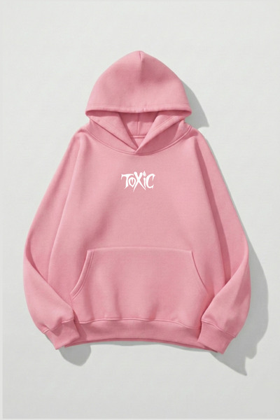 uyguntarz Unisex Soft Textured Toxic Printed Design Oversized 3 Thread Hoodie...