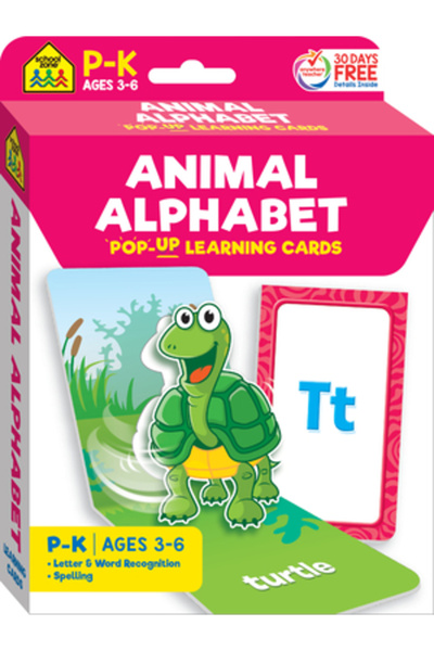 School Zone Fișe de învățare pop-up cu alfabetul animalelor