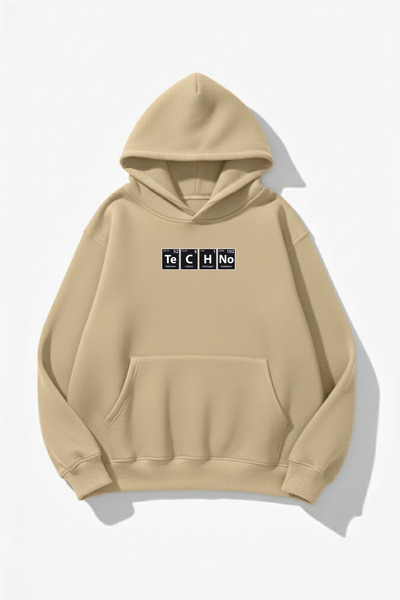 uyguntarz Φούτερ με κουκούλα Unisex με μαλακή υφή Techno με τύπωμα Design ove...