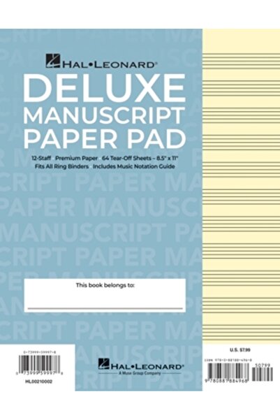 Hal Leonard Pub Co Hârtie pentru manuscris (bloc Deluxe) (copertă albastră)
