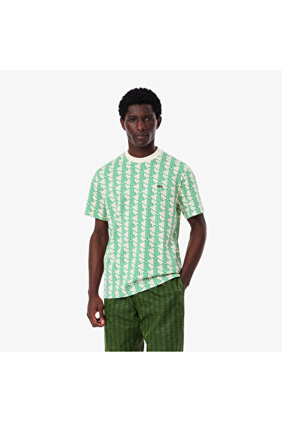 Lacoste Relaxed Fit Monogram Erkek Yeşil T-Shirt